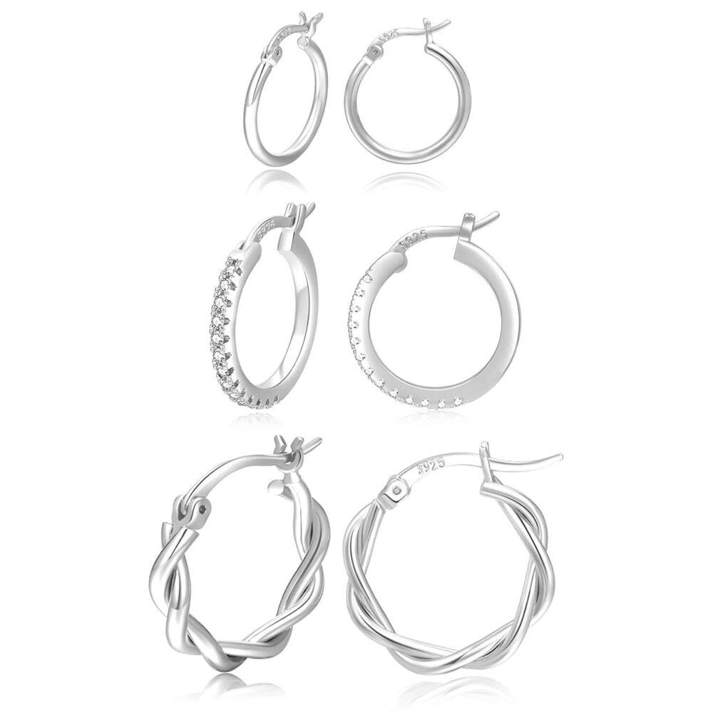S925 Sterling Silver Post Hoop Earrings 18k Gold/Silver Hoop Earrings for Women